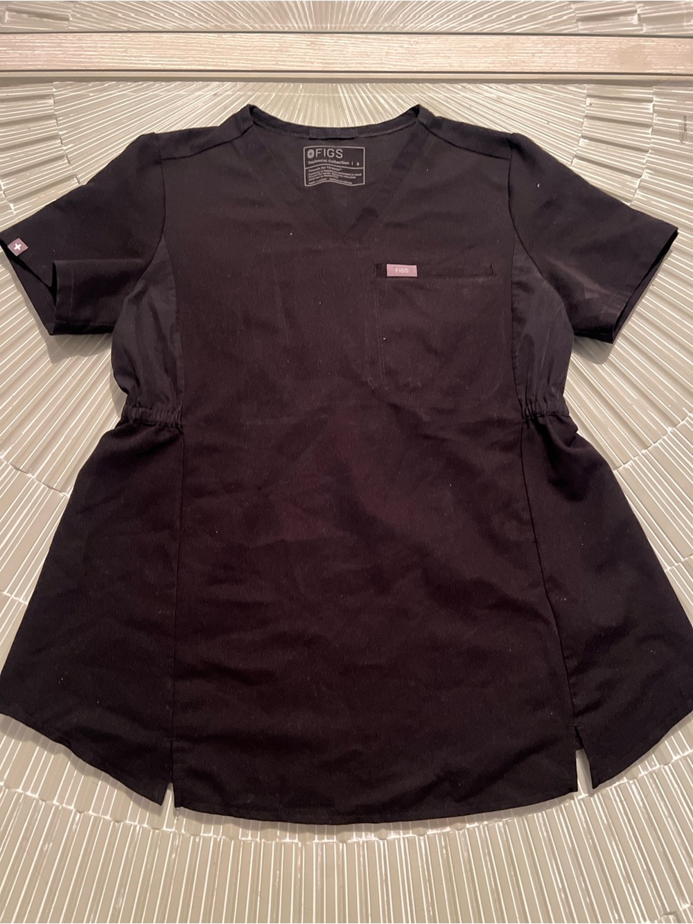 Figs Kids Black Short Sleeve Scrub Top